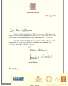 A Letter From  Her Majesty The Queen
